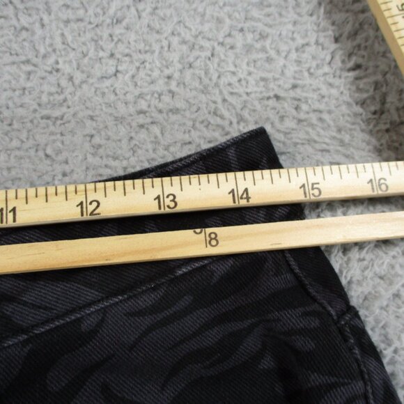 H&M No Fear Pants Womens 8 Black Wide Leg Loose Fit Twill All Over Print 29 x 31 - Picture 9 of 16